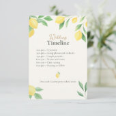 Lemon Wedding Timeline & Details Card with QR Code Begleitkarte (Stehend Vorderseite)