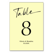 Lemon Wedding Tischnummer Card (Rückseite)