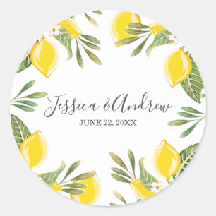Lemon Wedding Umschlag Aufkleber Summer Sticker Ci