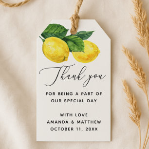 Lemon Wedding Vielen Dank Elegant Citrus Favor Geschenkanhänger