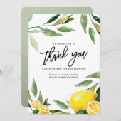 Lemon Wedding Watercolor Dankeskarte (Vorne/Hinten)