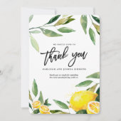 Lemon Wedding Watercolor Dankeskarte (Vorderseite)