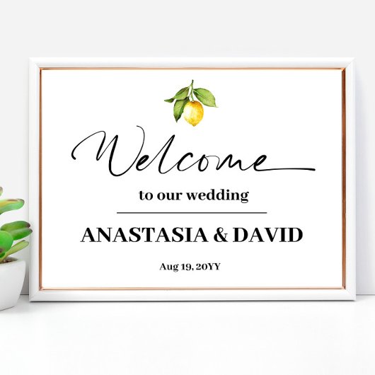 Lemon Wedding Welcome Poster