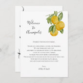 Lemon Wedding Willkommensbrief, Hochzeitsreise Begleitkarte (Vorne/Hinten)