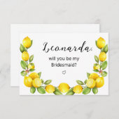 Lemon Werden Sie mein Vorschlag von Bridesmaid (Vorne/Hinten)