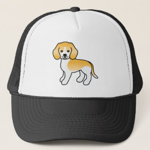 Lemon & White Beagle Dog Cute Cartoon Abbildung Truckerkappe