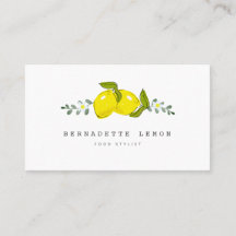 Lemon & White Blume Einfache Clean Business Card