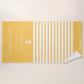 Lemon White Personalisiert Hochzeit in Urlaubsort  Strandtuch (Vorderseite)