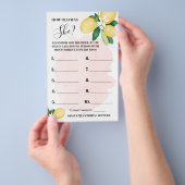 Lemon Wie alt war She Pink Brautparty Game Card Flyer (Handgriff)