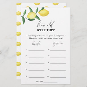 Lemon - Wie alt waren sie ein Bridgame