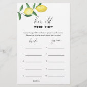 Lemon - Wie alt waren sie ein Bridgame (Vorderseite)