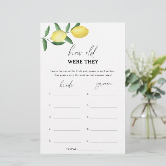 Lemon - Wie alt waren sie ein Bridgame (Stehend Vorderseite)