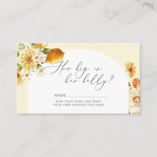 Lemon, wie groß die Bauchschutzkarte von Mama ist Begleitkarte (Vorderseite)