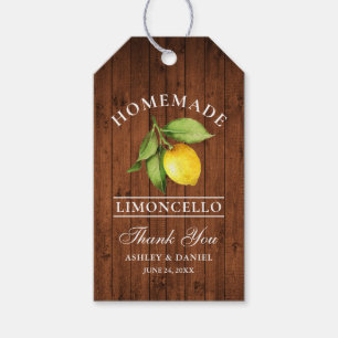 Lemon Wood Limoncello Wedding Danke Geschenkanhänger