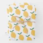 Lemon Wrapping Paper Flat Sheet Set 3 Geschenkpapier Set (Beispiel)