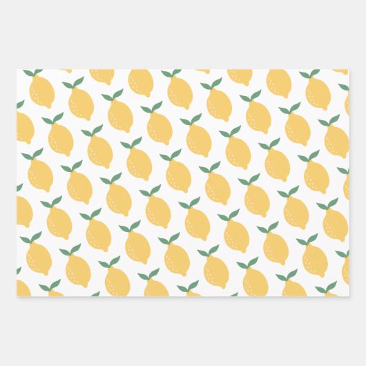 Lemon Wrapping Paper Flat Sheet Set 3 Geschenkpapier Set (Vorderseite)