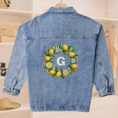 Lemon Wreath Mit Monogramm Initial Elegant Stilvol Jeansjacke