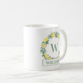 Lemon Wreath Monogram Kaffeetasse (VorderseiteRechts)