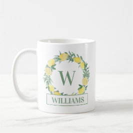 Lemon Wreath Monogram Kaffeetasse