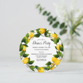 Lemon Wreath Party Einladung (Stehend Vorderseite)