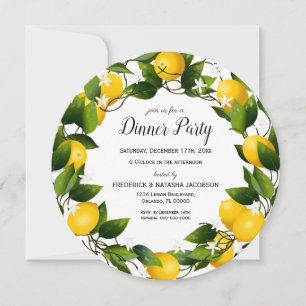 Lemon Wreath Party Einladung