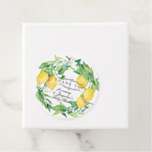 Lemon Wreath Watercolor Babydusche Vielen Dank Geschenkanhänger