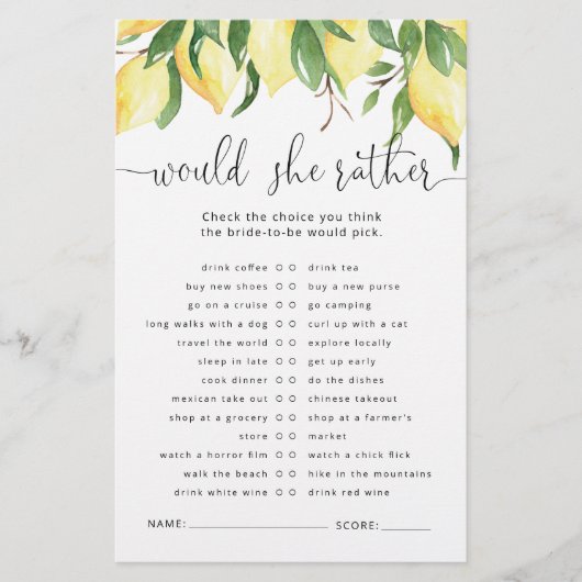 Lemon würde eher Brautparty spielen (Vorderseite)