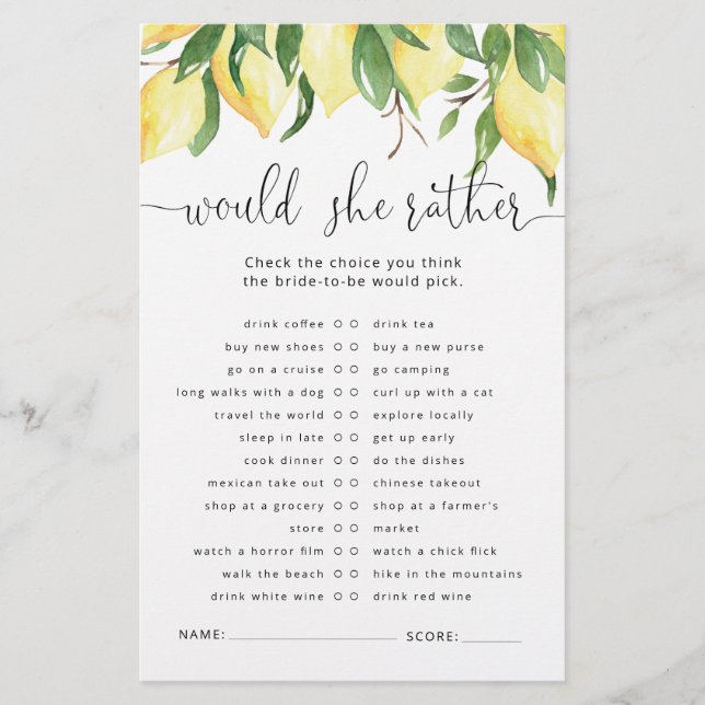 Lemon würde eher Brautparty spielen (Vorderseite)