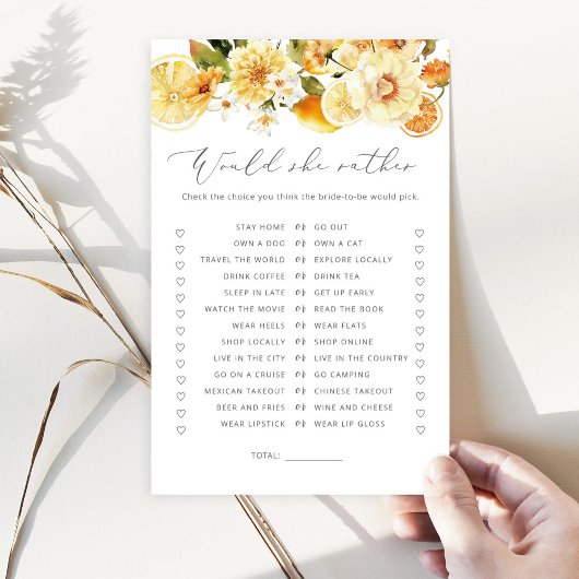 Lemon Würde sie lieber Brautparty-Spiel