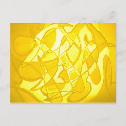 Lemon Yellow Abstrakt Postkarte (Vorderseite)