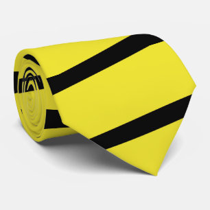 Lemon Yellow and Black Stripe Classic Krawatte
