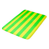 Lemon Yellow and Lime Green Stripes  Badematte (Schrägansicht)