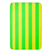 Lemon Yellow and Lime Green Stripes  Badematte (Vorderseite Vertikal)