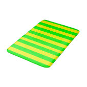 Lemon Yellow and Lime Green Stripes  Badematte (Schrägansicht)