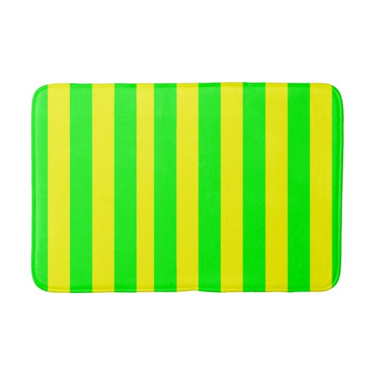 Lemon Yellow and Lime Green Stripes  Badematte (Vorderseite)