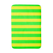 Lemon Yellow and Lime Green Stripes  Badematte (Vorderseite Vertikal)