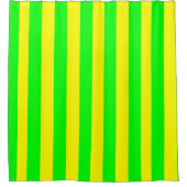 Lemon Yellow and Lime Green Stripes Duschvorhang (Vorderseite)