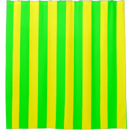 Lemon Yellow and Lime Green Stripes  Duschvorhang