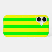 Lemon Yellow and Lime Green Stripes  iPhone 16 Hülle (Rückseite (Horizontal))