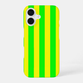 Lemon Yellow and Lime Green Stripes  iPhone 16 Hülle