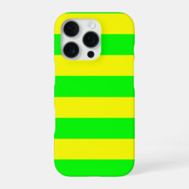 Lemon Yellow and Lime Green Stripes  iPhone 16 Pro Hülle