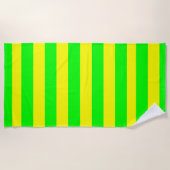 Lemon Yellow and Lime Green Stripes  Strandtuch (Vorderseite)