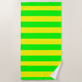 Lemon Yellow and Lime Green Stripes  Strandtuch (Vorderseite)
