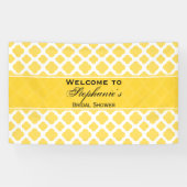 Lemon Yellow and White Quatrefoil Pattern Bridal Banner (Horizontal)