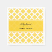 Lemon Yellow and White Quatrefoil Pattern Bridal Serviette (Vorderseite)