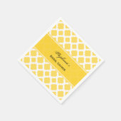 Lemon Yellow and White Quatrefoil Pattern Bridal Serviette (Ecke)