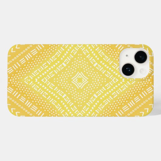 Lemon Yellow Boho Mandala Kaleidoscope Case-Mate iPhone Hülle (Rückseite (Horizontal))