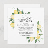 Lemon Yellow Boho Wasserfarbe Elegantes Brautparty Einladung (Vorne/Hinten)