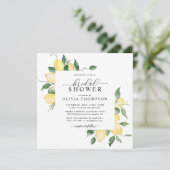 Lemon Yellow Boho Wasserfarbe Elegantes Brautparty Einladung (Stehend Vorderseite)