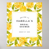 Lemon Yellow Brautparty Begrüßungszeichen Poster (Vorne)